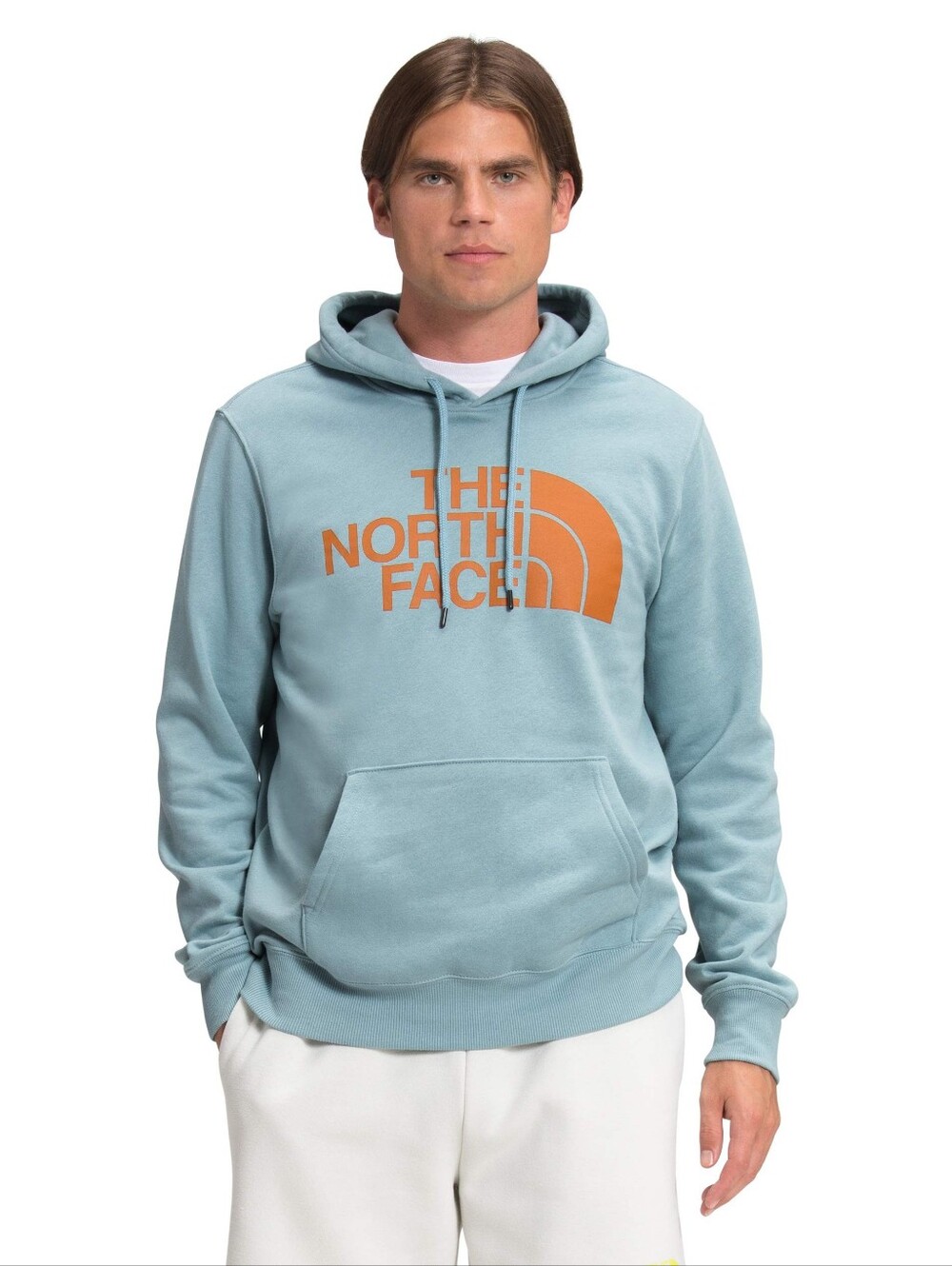 The North Face Mens Half Dome Pullover Hoodie M Light Blue Orange A4M4B